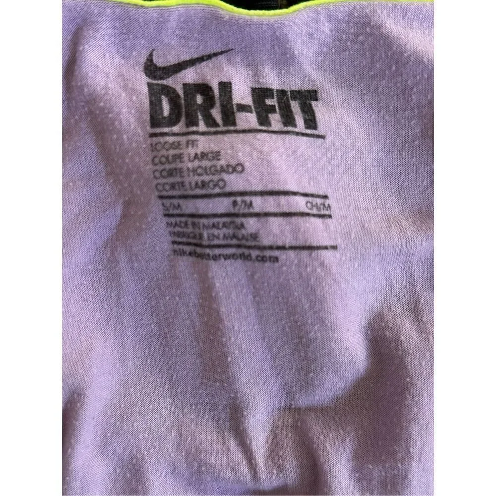 NIKE Women’s DRI-FIT Club Sheer Boxy Logo Short Sleeve T-Shirt Tops Light Purple